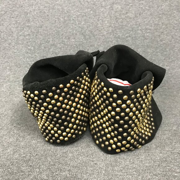 Steve Madden T-Stud Studded Black Suede Moccasin Ankle Booties Womens Size 7 - Picture 5 of 6